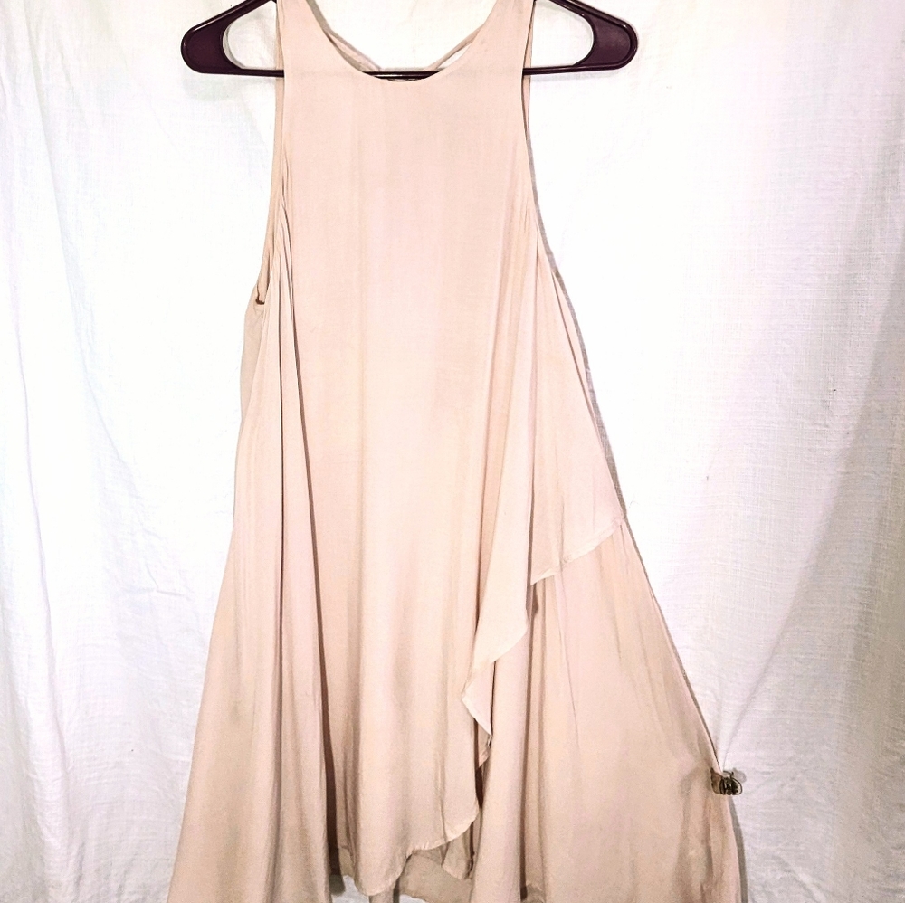Urban Outfitters Silence + Noise Blush Rayon Layered Tulip Mini Dress